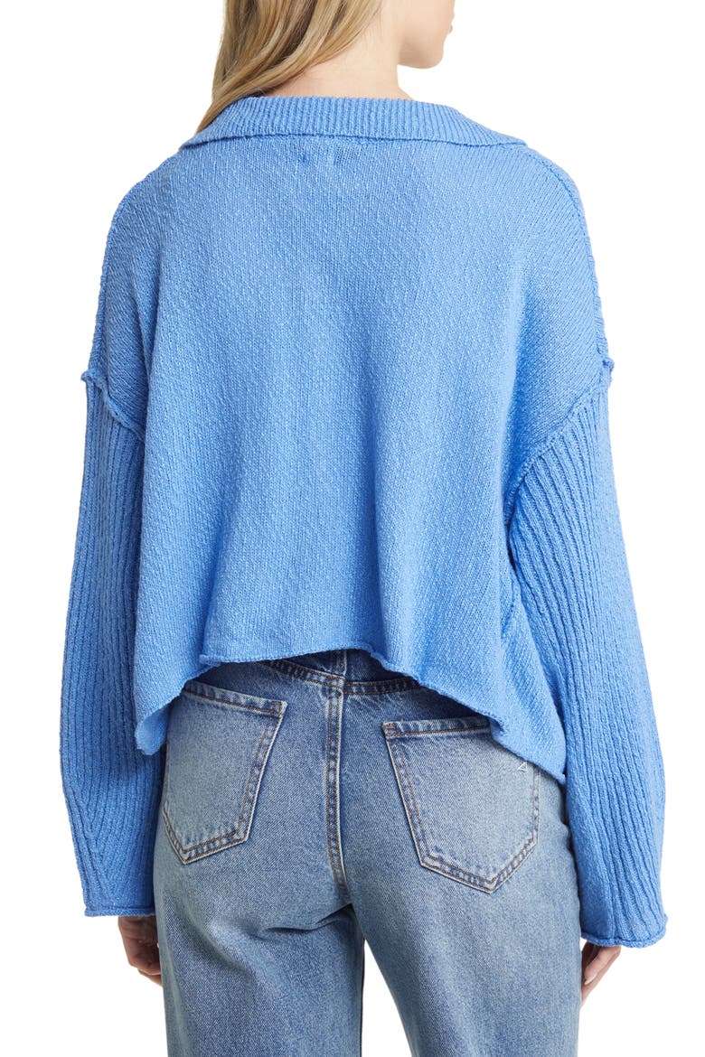 Aubrey Crop Cardigan, Alternate, color, BLUE