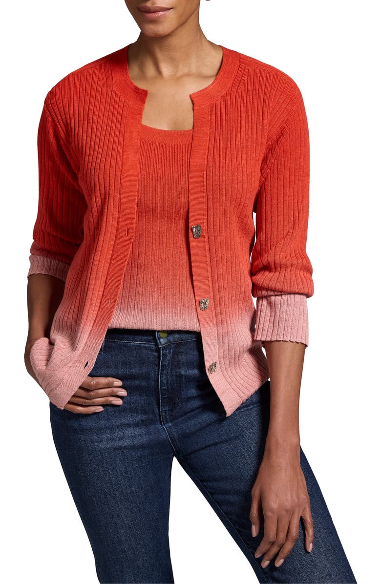 NIC+ZOE Ombrè Rib Cardigan, Main, color,