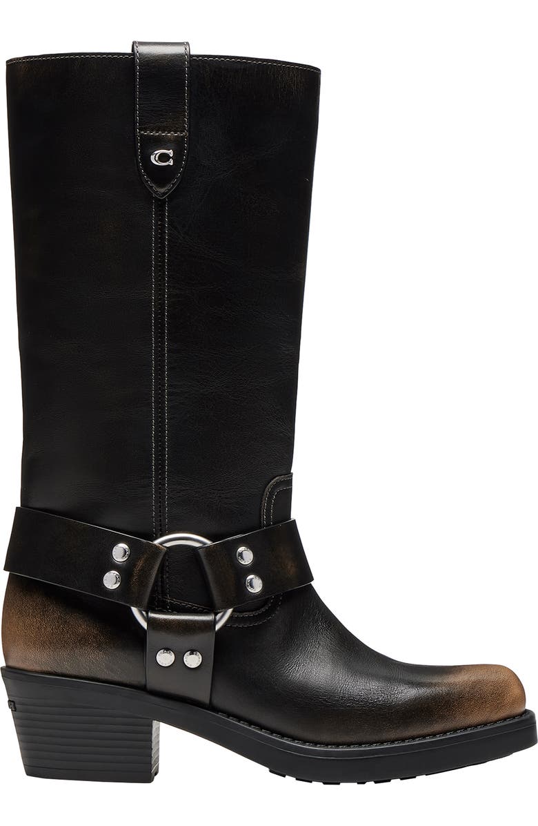 COACH Harness Square Toe Boot, Alternate, color, Black
