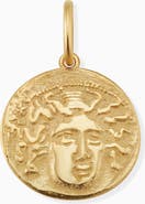 Oradina 14K Yellow Gold Greek Medusa Pendant Charm