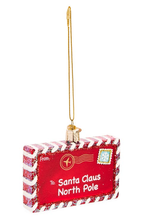 Letter to Santa Glass Ornament