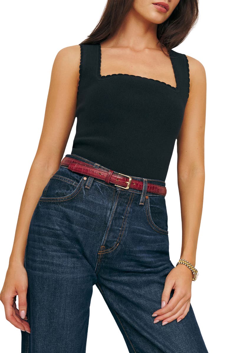 Reformation Nalini Organic Cotton Blend Sweater Tank, Main, color, 