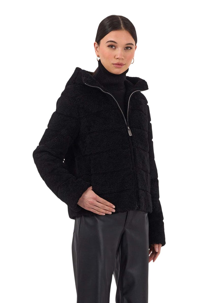 GORSKI Horizontal Curly Shearling Lamb Jacket, Main, color, Black