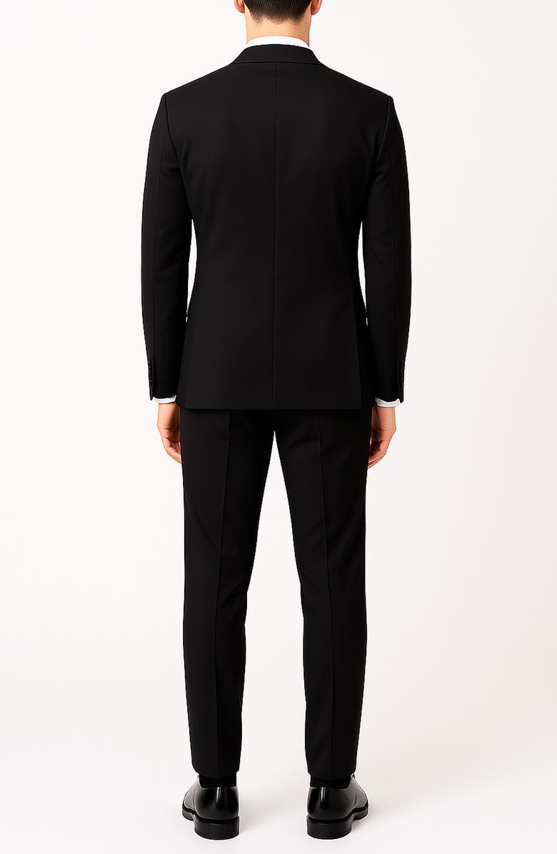 ZANETTI Black Slim Fit Mélange Tuxedo, Alternate, color, Black