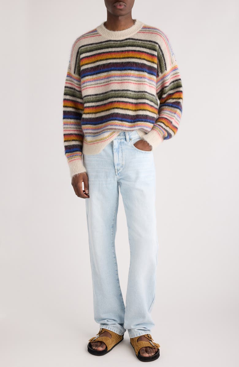 Isabel Marant Drussellh Stripe Mohair & Merino Wool Blend Sweater, Alternate, color, 