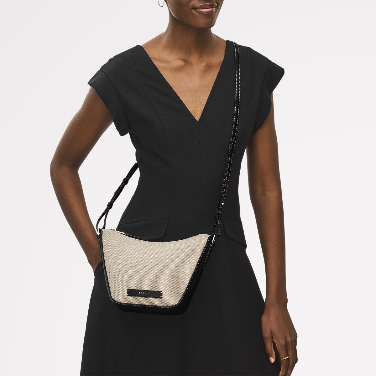 Radley Oak Street - Canvas Small Ziptop Crossbody Bag, Alternate, color, Natural