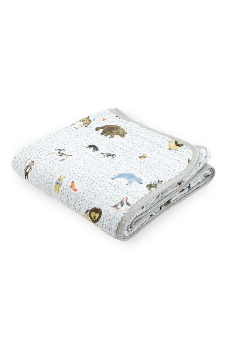 little unicorn Original Cotton Muslin Quilt, Main, color, Party Animals