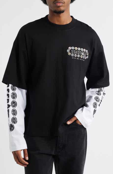 Jupiter Layered Long Sleeve Cotton Graphic T-Shirt