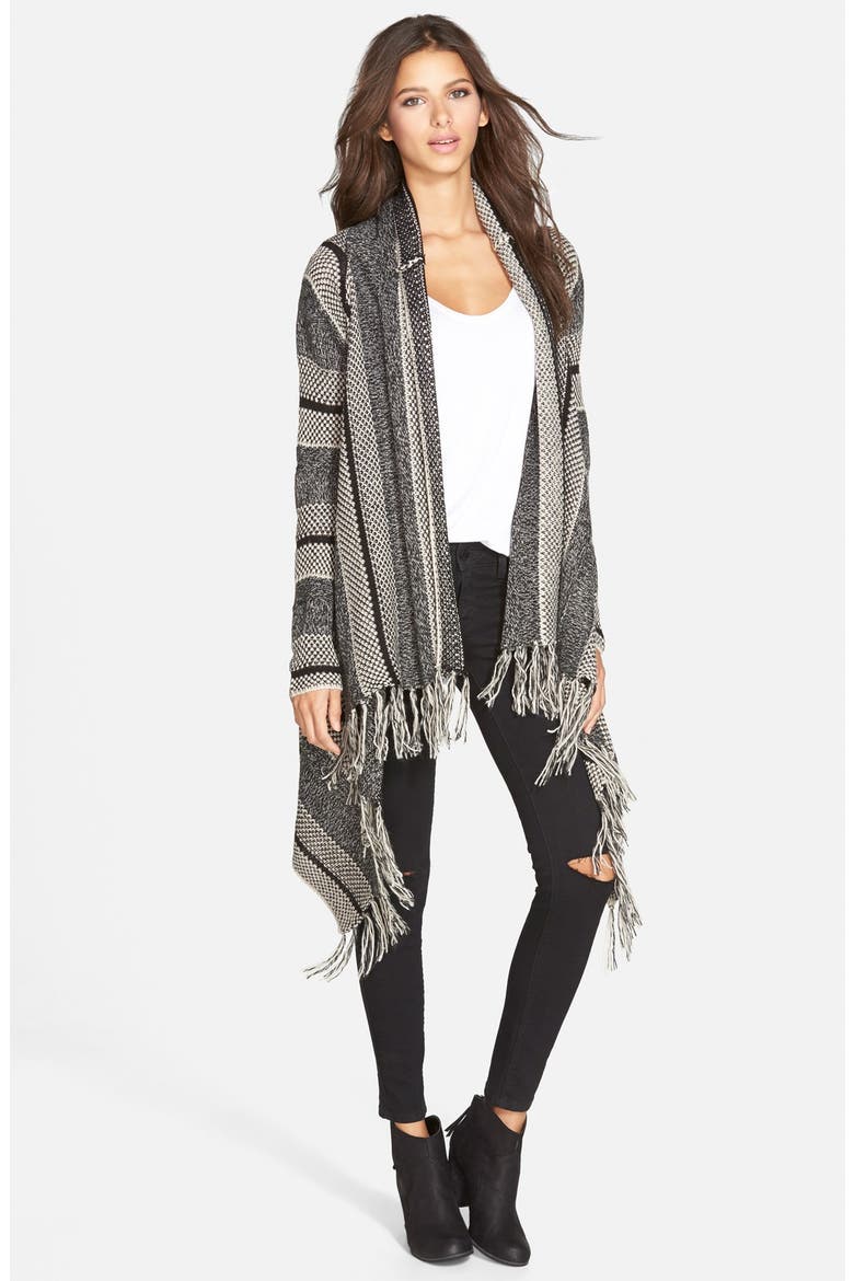 Blanket Cardigan, Main, color, BLACK/ DUSTY GREY