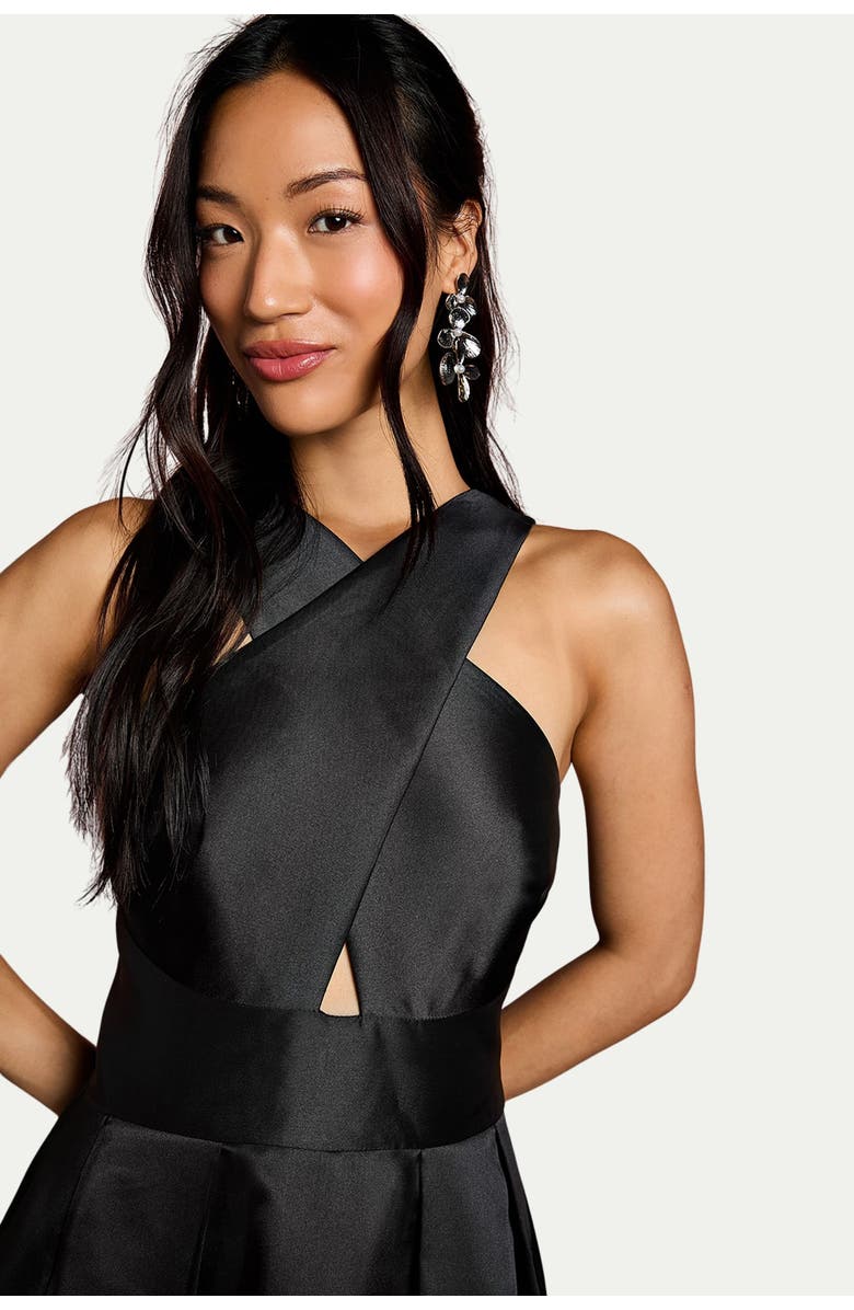 Coast Halter Neck Fit & Flare Midi Dress, Alternate, color, Black