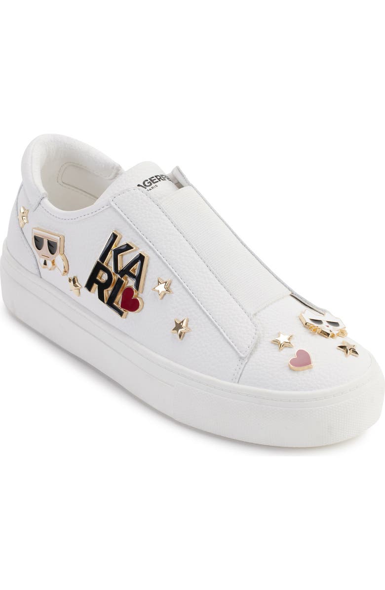 KARL LAGERFELD PARIS Caitie Slip-On Sneaker, Main, color, Bright White