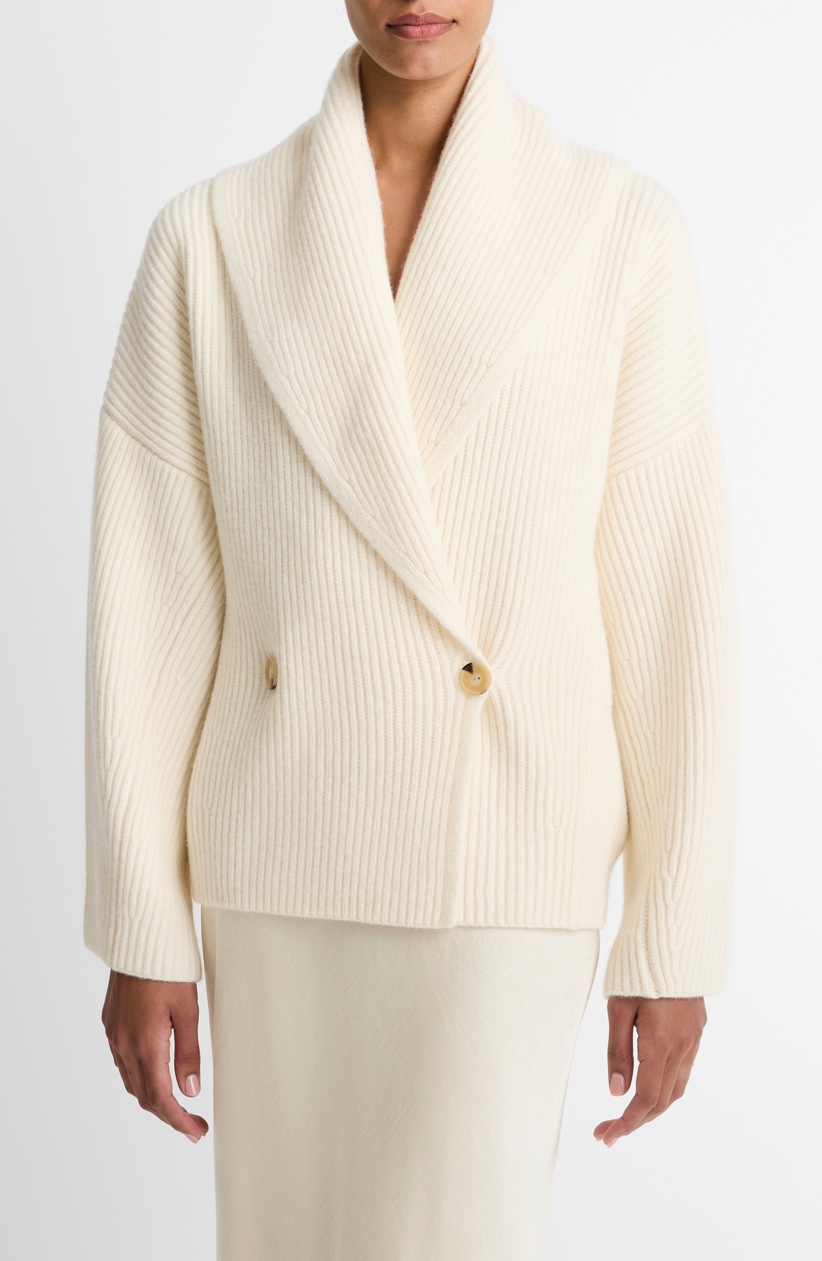 Double Breasted Rib Cardigan