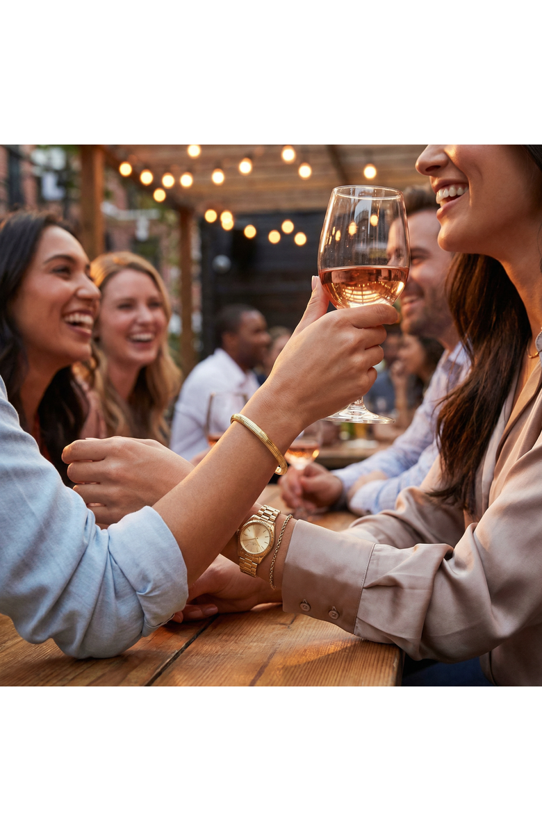 Bliss Diamond 5mm Brushed Bangle Bracelet 18k Gold Over Silver, Alternate, color, 18K Yellow Gold