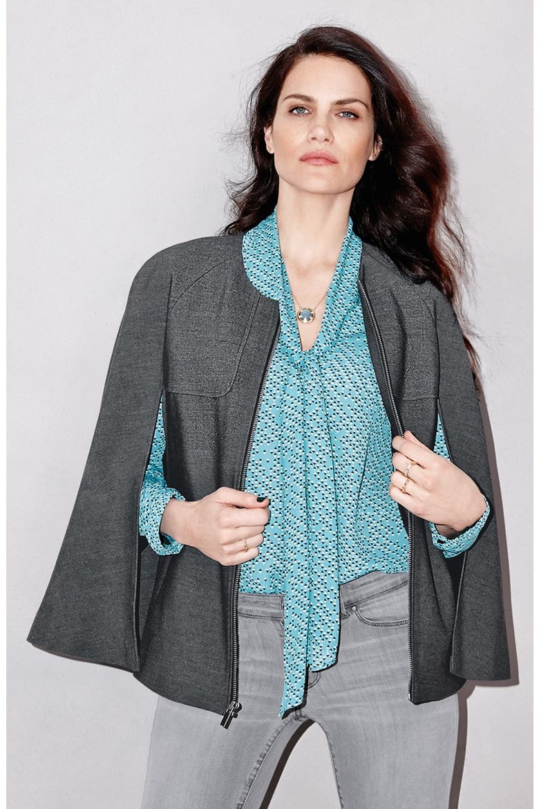 Scarf Tie Blouse, Alternate, color, BLACK