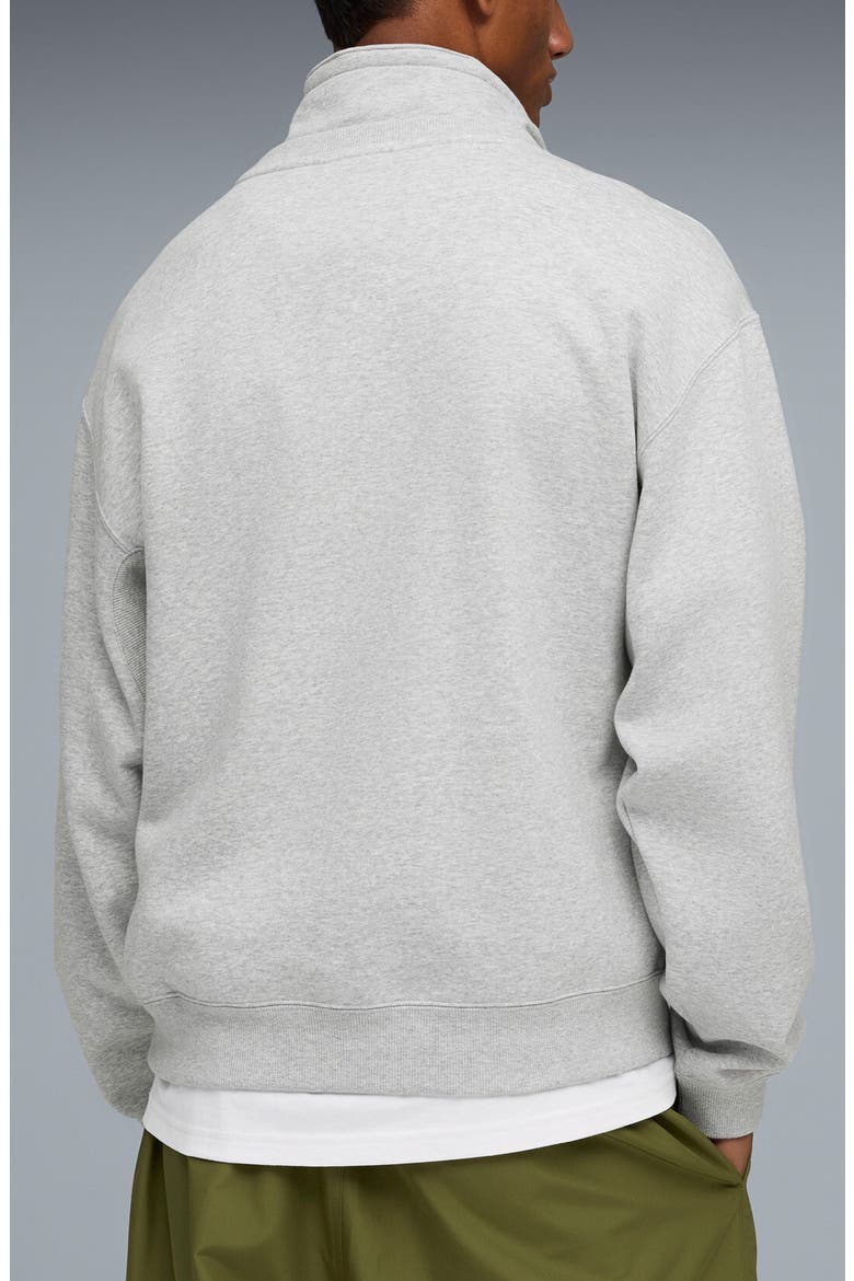 Select Essentials French Terry Polo Sweatshirt, Alternate, color, LIGHT GRAY HEATHER