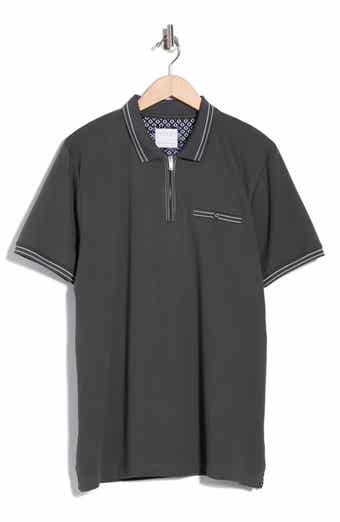 Textured Quarter Zip Polo