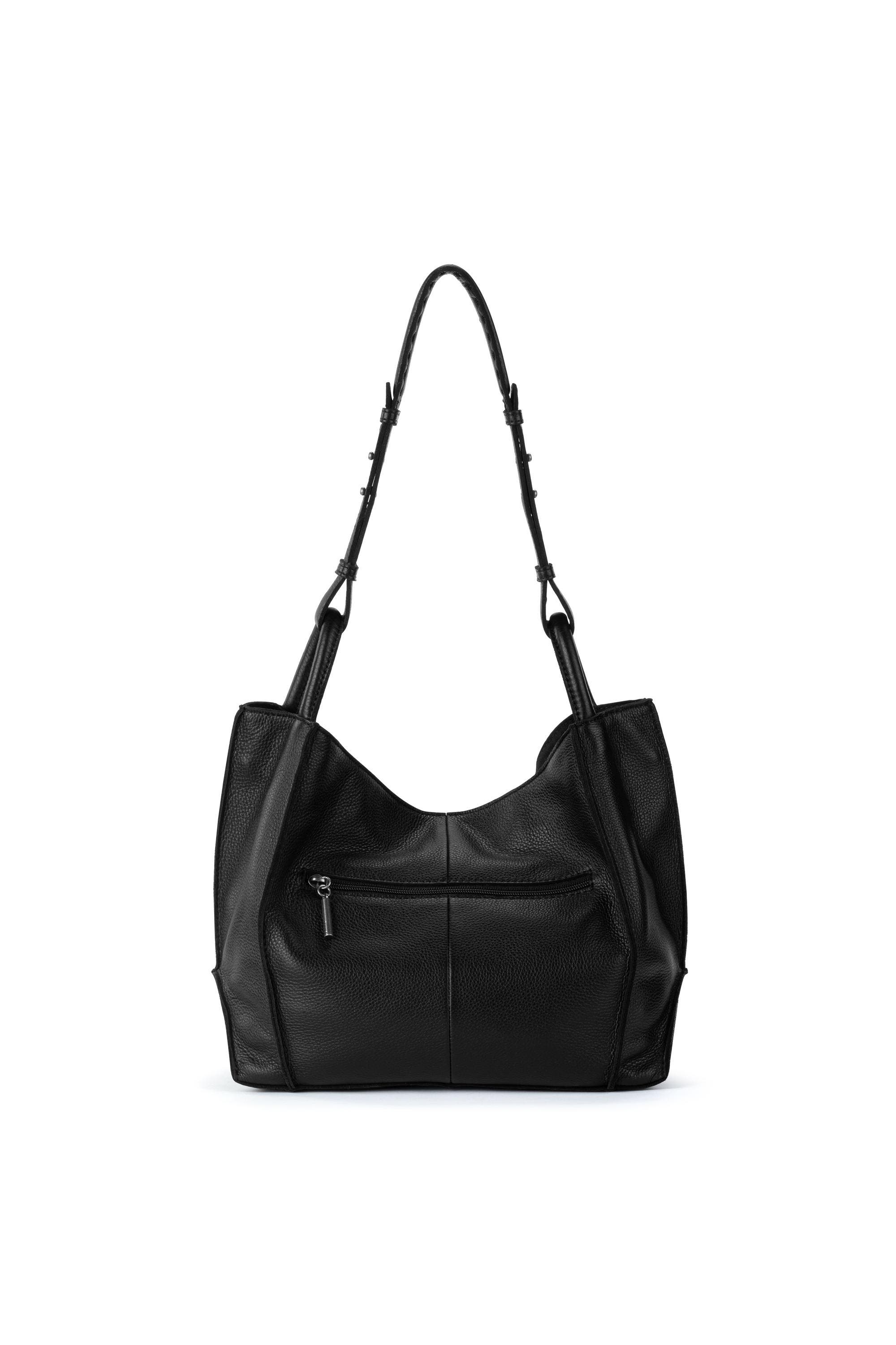The Sak Los Feliz Medium Tote Leather Bag, Alternate, color, Black