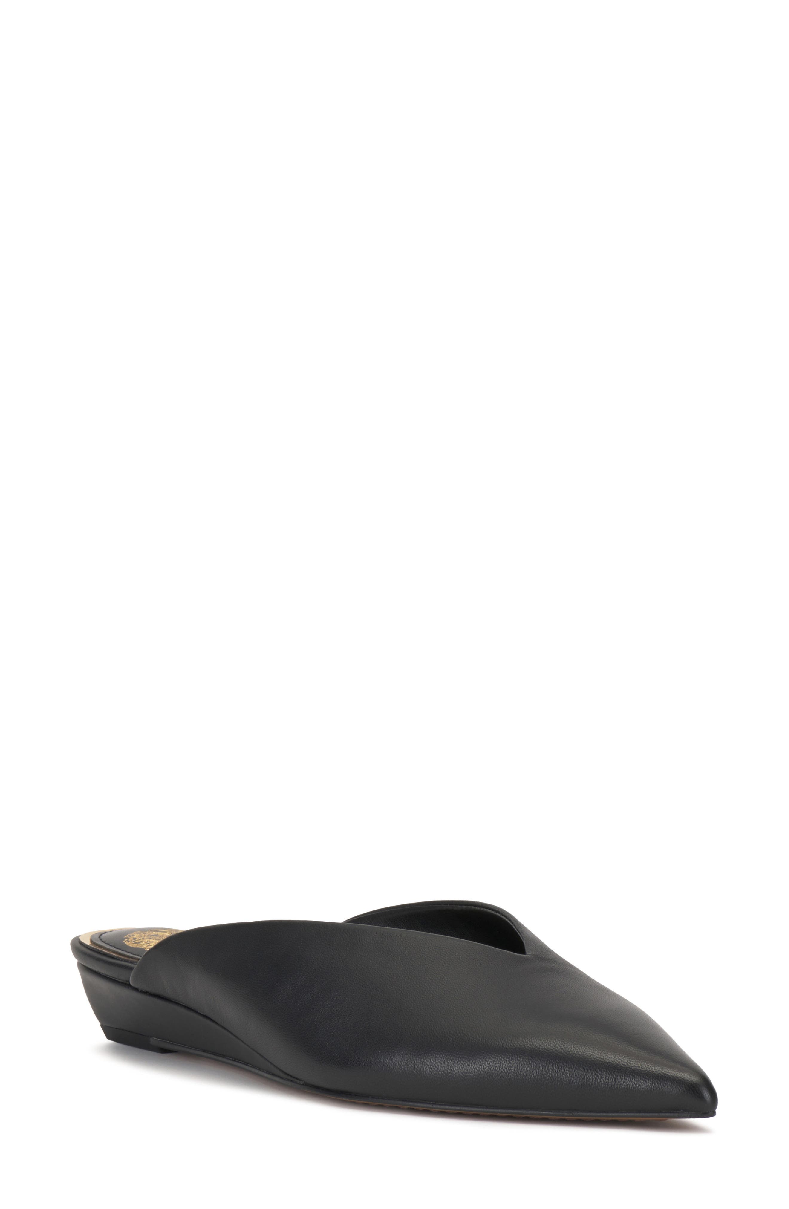 Vince Camuto Vinia Pointed Toe Wedge Mule, Main, color, Black