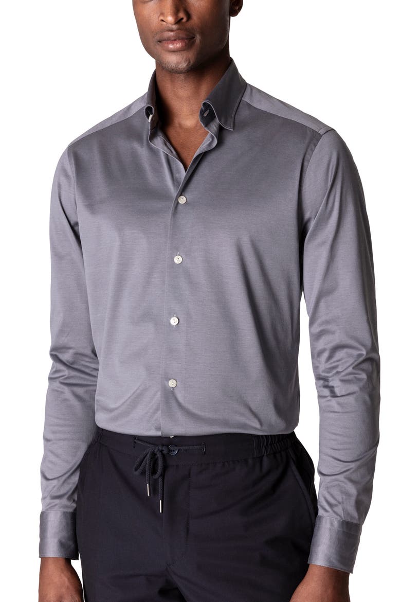 Eton Trim Fit Soft Casual Jersey Button-Up Shirt (Men) | Nordstromrack
