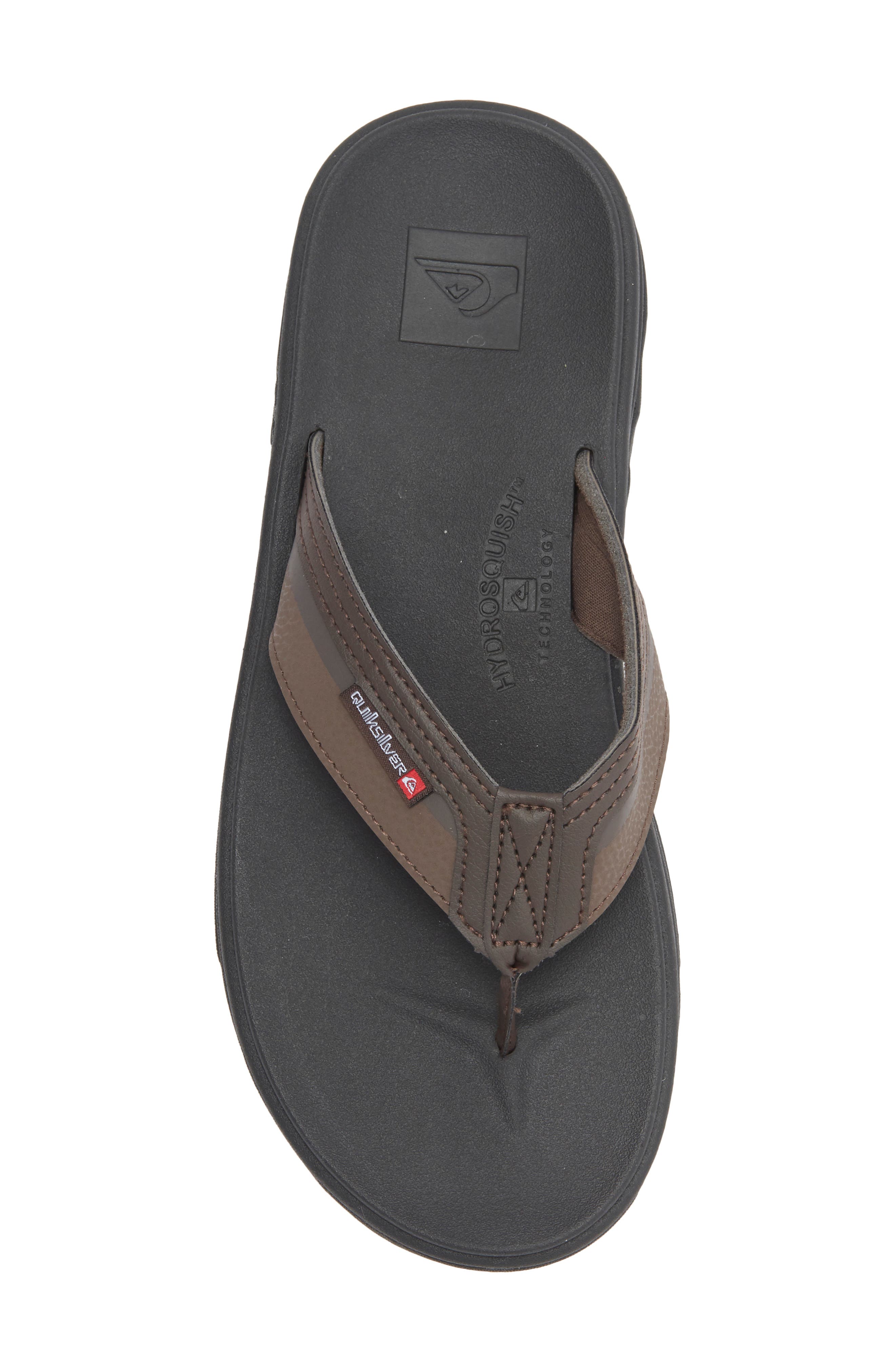Quiksilver Dylan Deluxe Flip Flop, Alternate, color, Dark Brown/ Black Trim