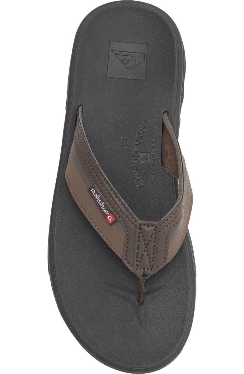 Quiksilver Dylan Deluxe Flip Flop, Alternate, color, Dark Brown/ Black Trim