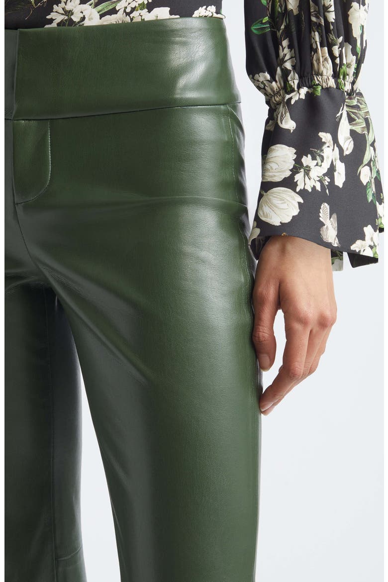 Olivia Faux Leather Bootcut Pants, Alternate, color, DARK FERN