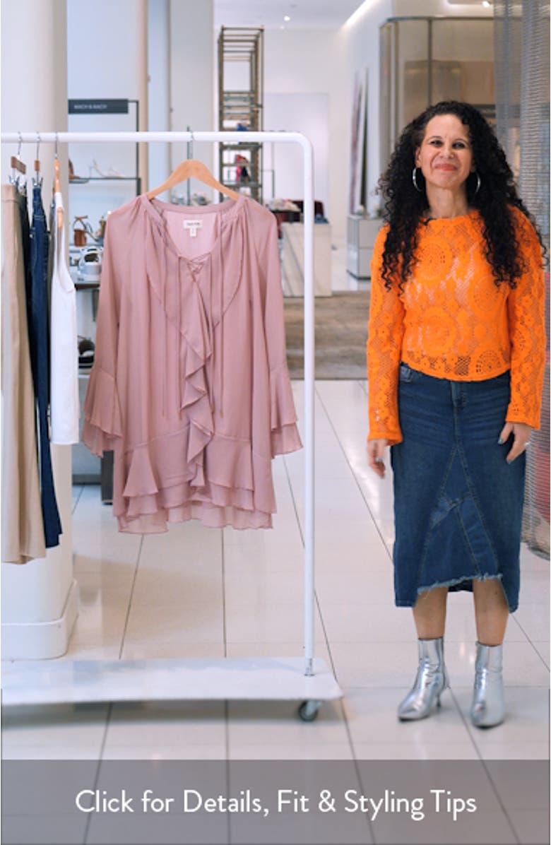 Ruffle Long Sleeve Chiffon Dress, sales video thumbnail