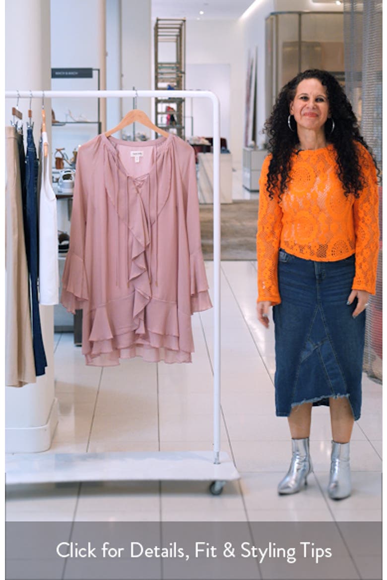 Ruffle Long Sleeve Chiffon Dress video