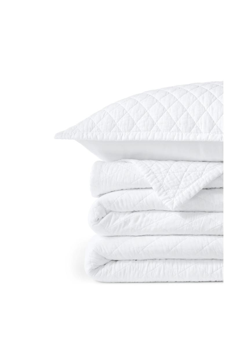 Solid Diamond Double Voile Quilt, Main, color, White