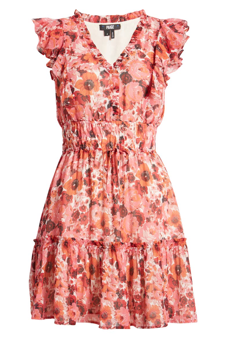 Muriel Floral Print Silk Minidress, Alternate, color, BISSOMLT