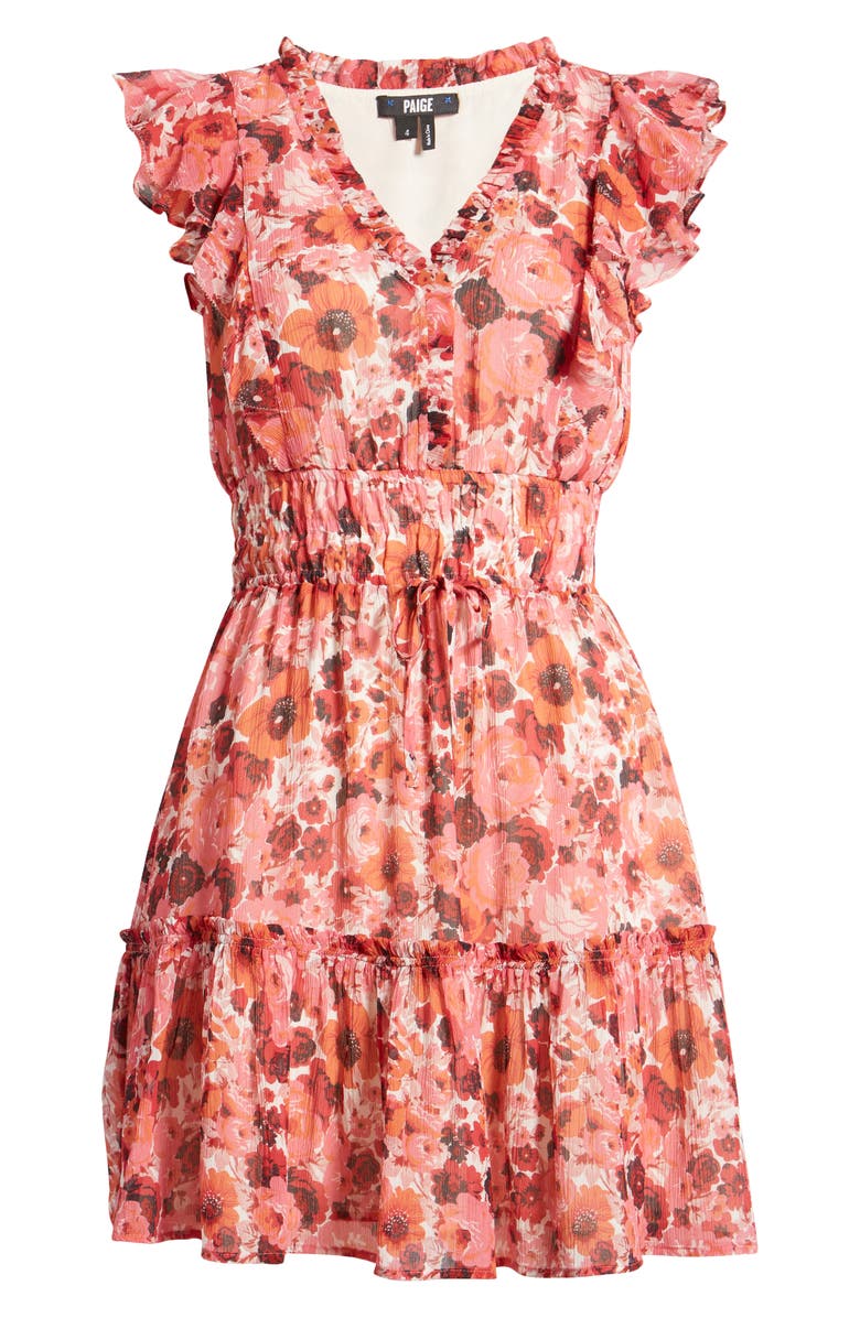 PAIGE Muriel Floral Print Silk Minidress, Alternate, color, 