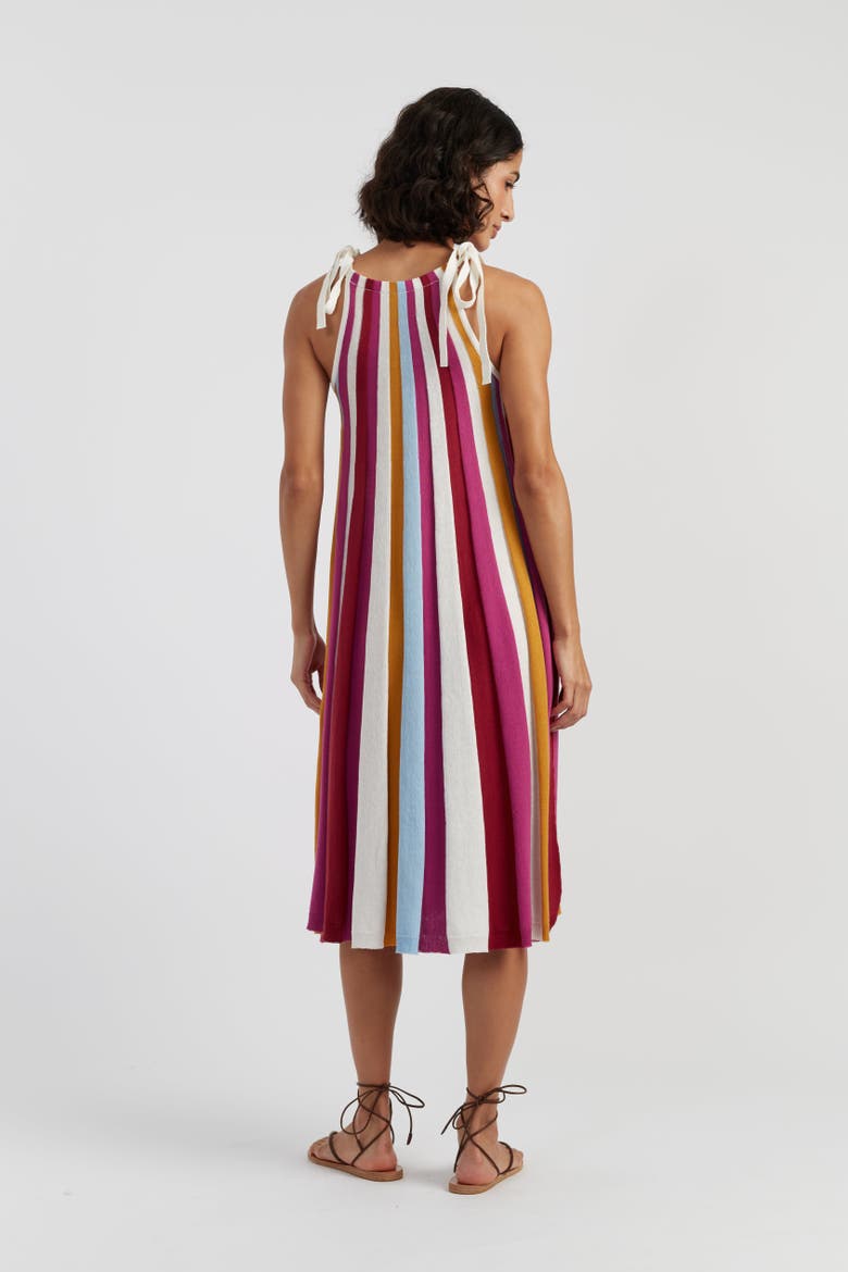 Cotton Rainbow Swing Dress, Alternate, color, Red