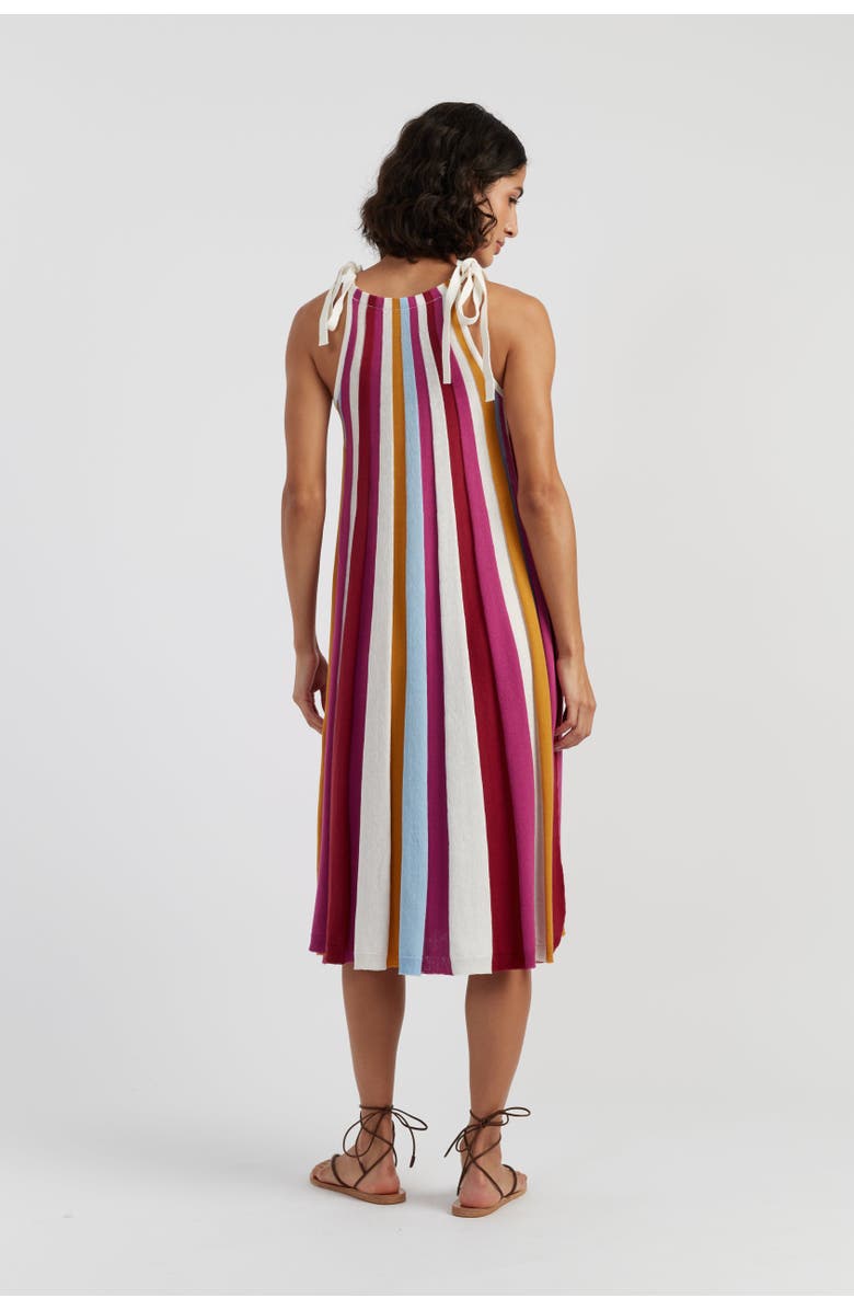Chinti & Parker Cotton Rainbow Swing Dress, Alternate, color, Red