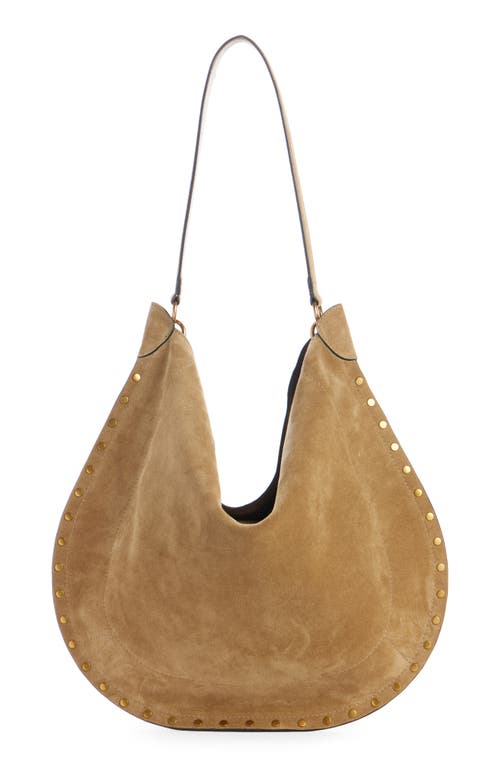 Isabel Marant Oskan Suede Hobo Bag In Taupe