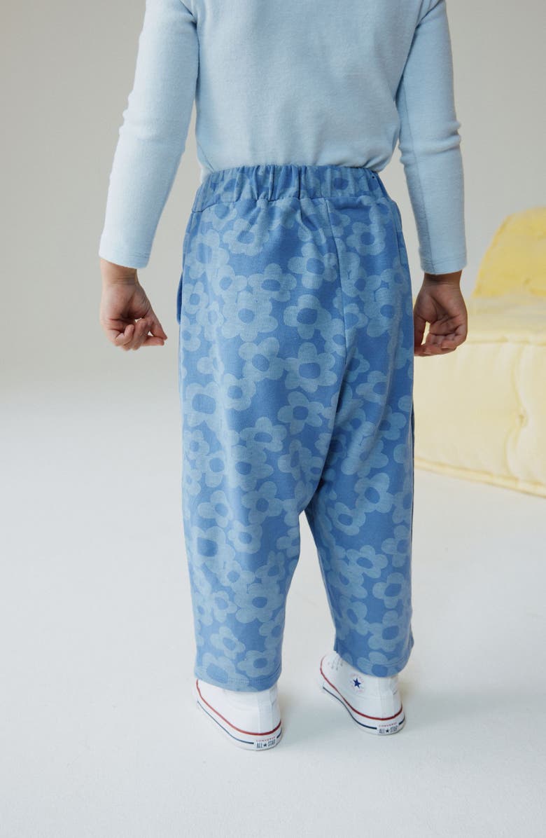 NEXT Kids' Floral Barrel Leg Cotton Pants, Alternate, color, Blue