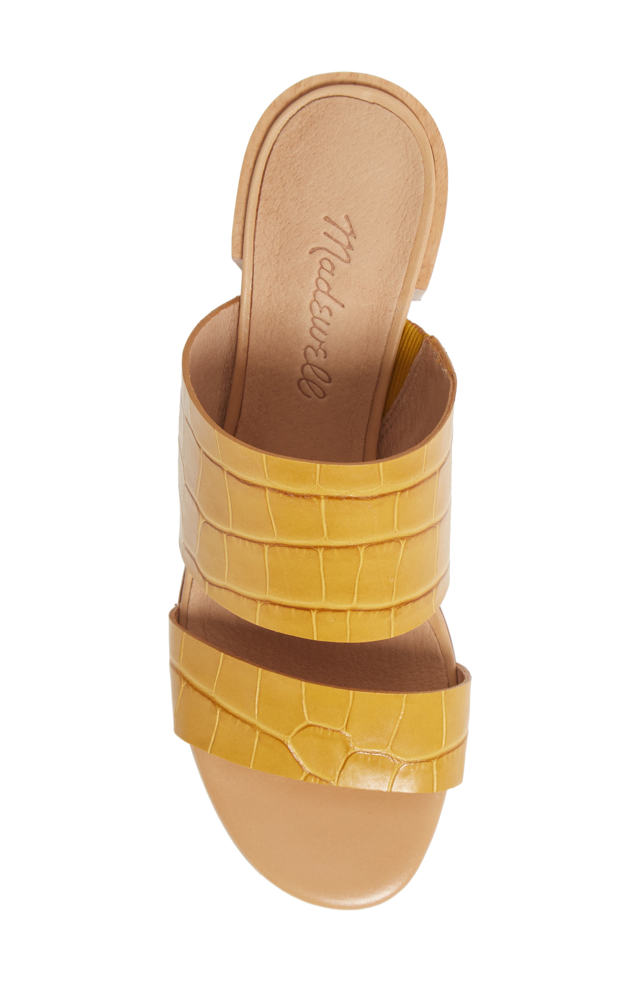 Kiera Block Heel Slide, Alternate, color, CUMIN CROCO EMBOSSED
