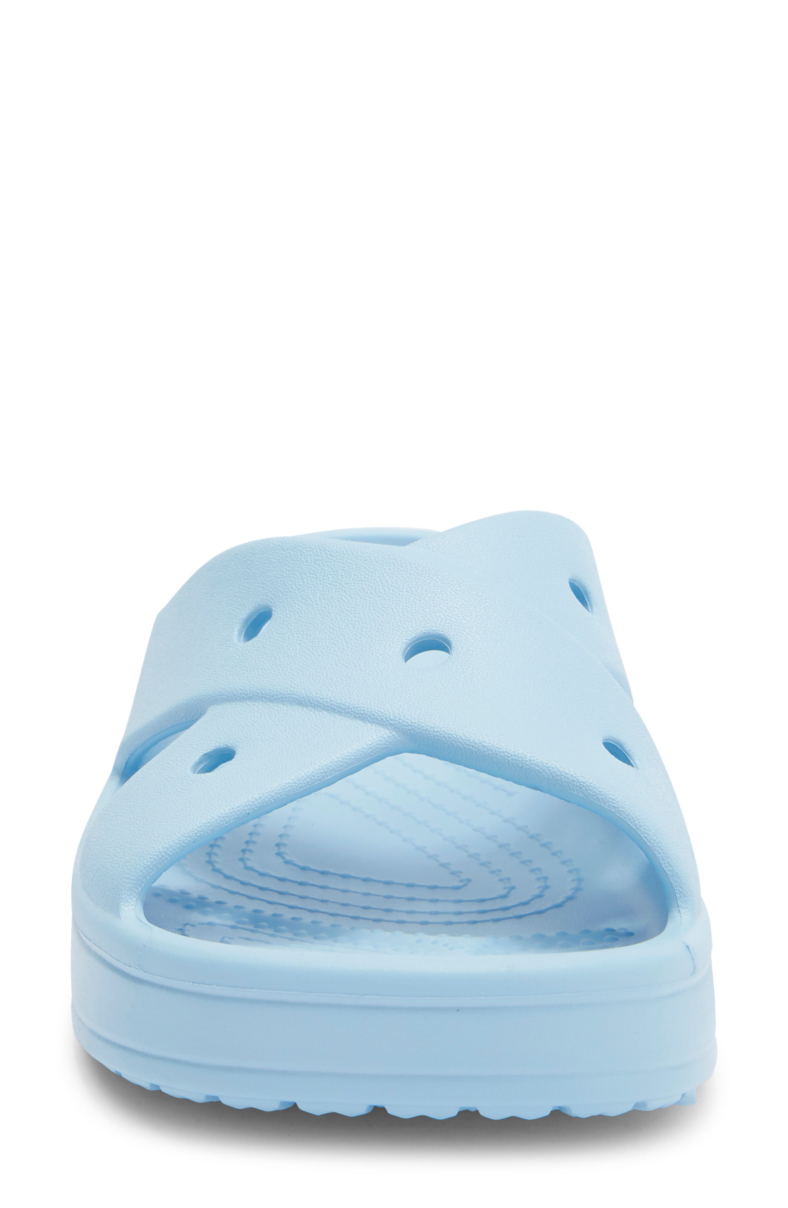 Cross Strap Slide Sandal, Alternate, color, BLUE CALCITE