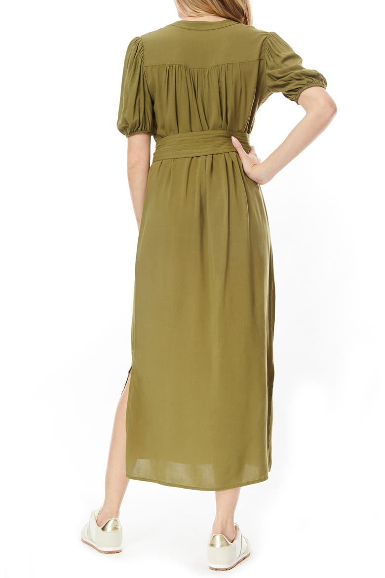 Montana Challis Midi Dress, Alternate, color, OLIVE BRANCH