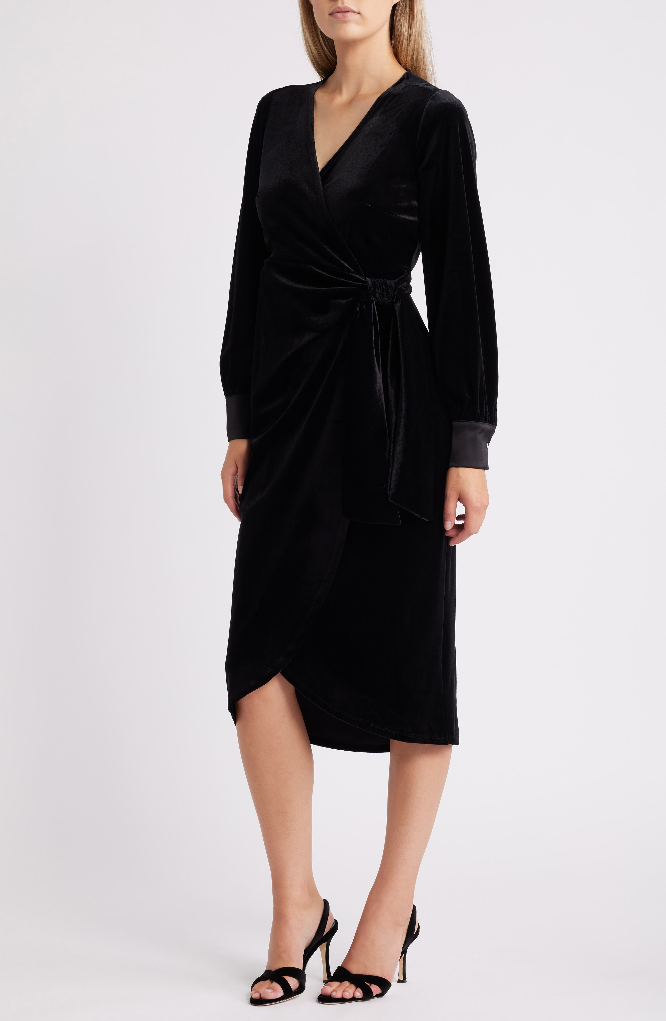 Sam Edelman Stretch Velvet Wrap Dress