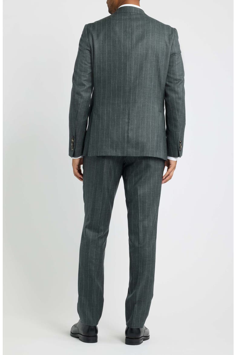 Morton Striped Wool Suit, Alternate, color, OLIVE