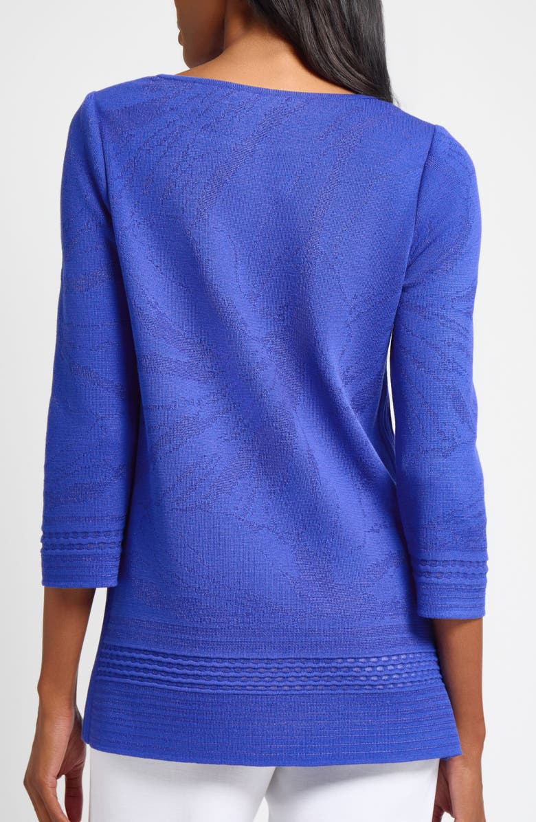 Ming Wang Burnout Floral Tunic Top, Alternate, color, Sapphire Sea