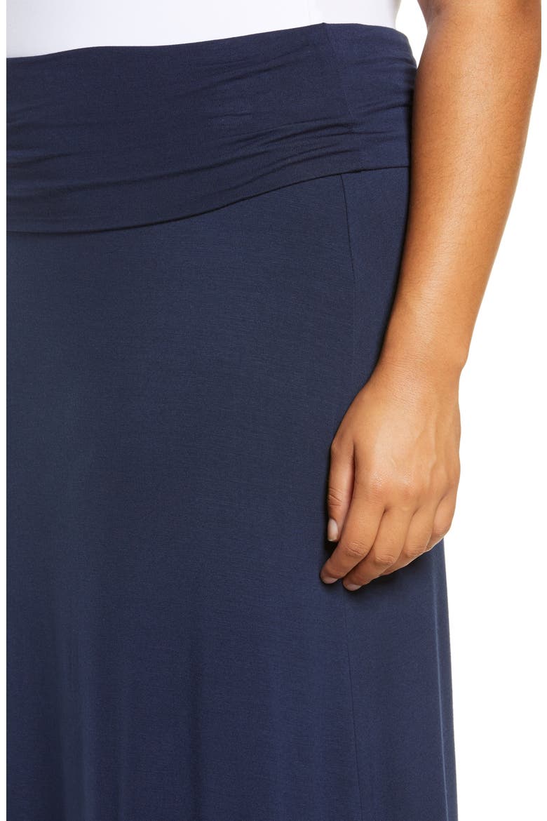 Fold Over Maxi Skirt, Alternate, color, NAVY
