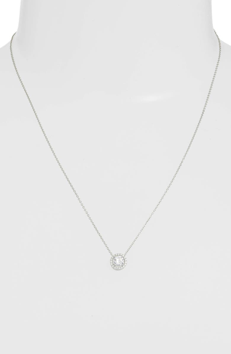 Lafonn Round Halo Necklace, Alternate, color, 