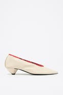Bimba y Lola Leather Small Heel Court Shoe