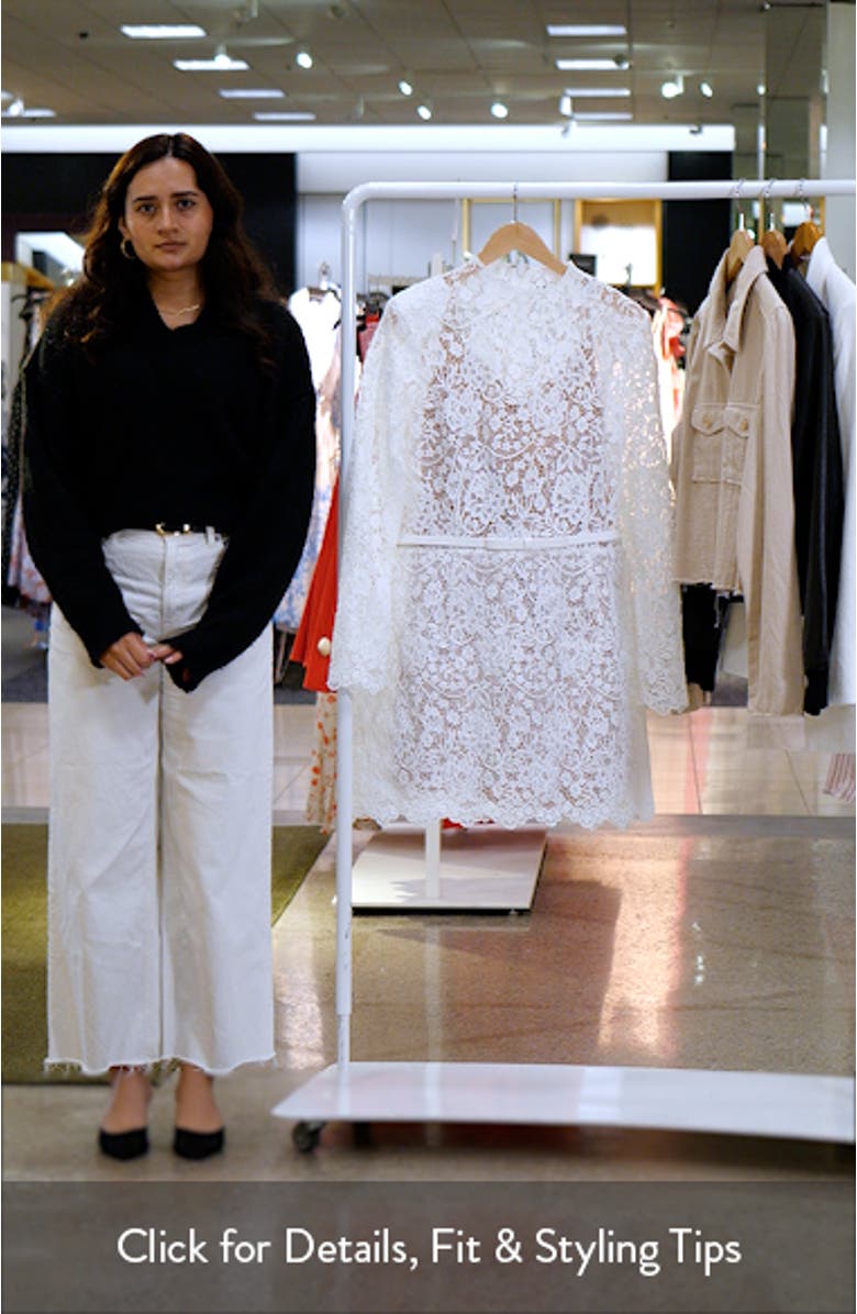 Addison Long Sleeve Lace Overlay Cocktail Minidress, sales video thumbnail