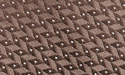 Nordstrom Walden Geo Jacquard Solid Silk Tie In Brown