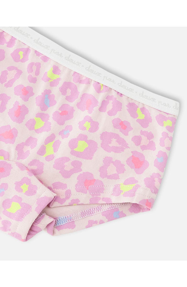 Deux par Deux Boyshort Panties (Pack Of 3) in Organic Cotton, Alternate, color, Pink Printed Flowers