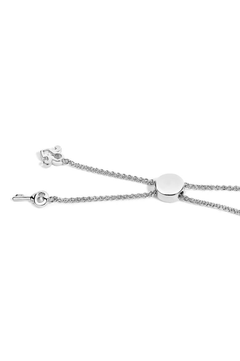 Sterling Silver 1/10 Cttw Diamond Keyhole Charm Bolo Bracelet, Alternate, color, Silver