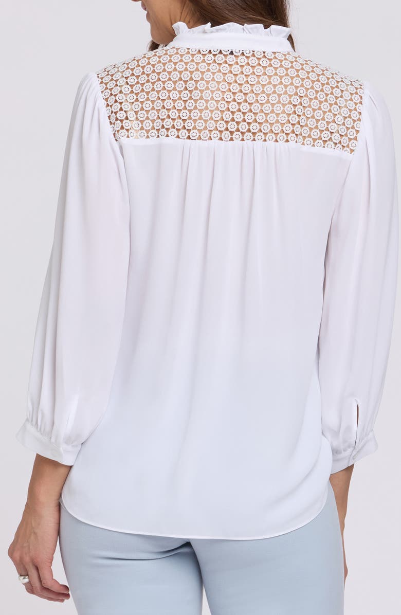 NYDJ Lorelei Lace Yoke Top, Alternate, color, Optic White