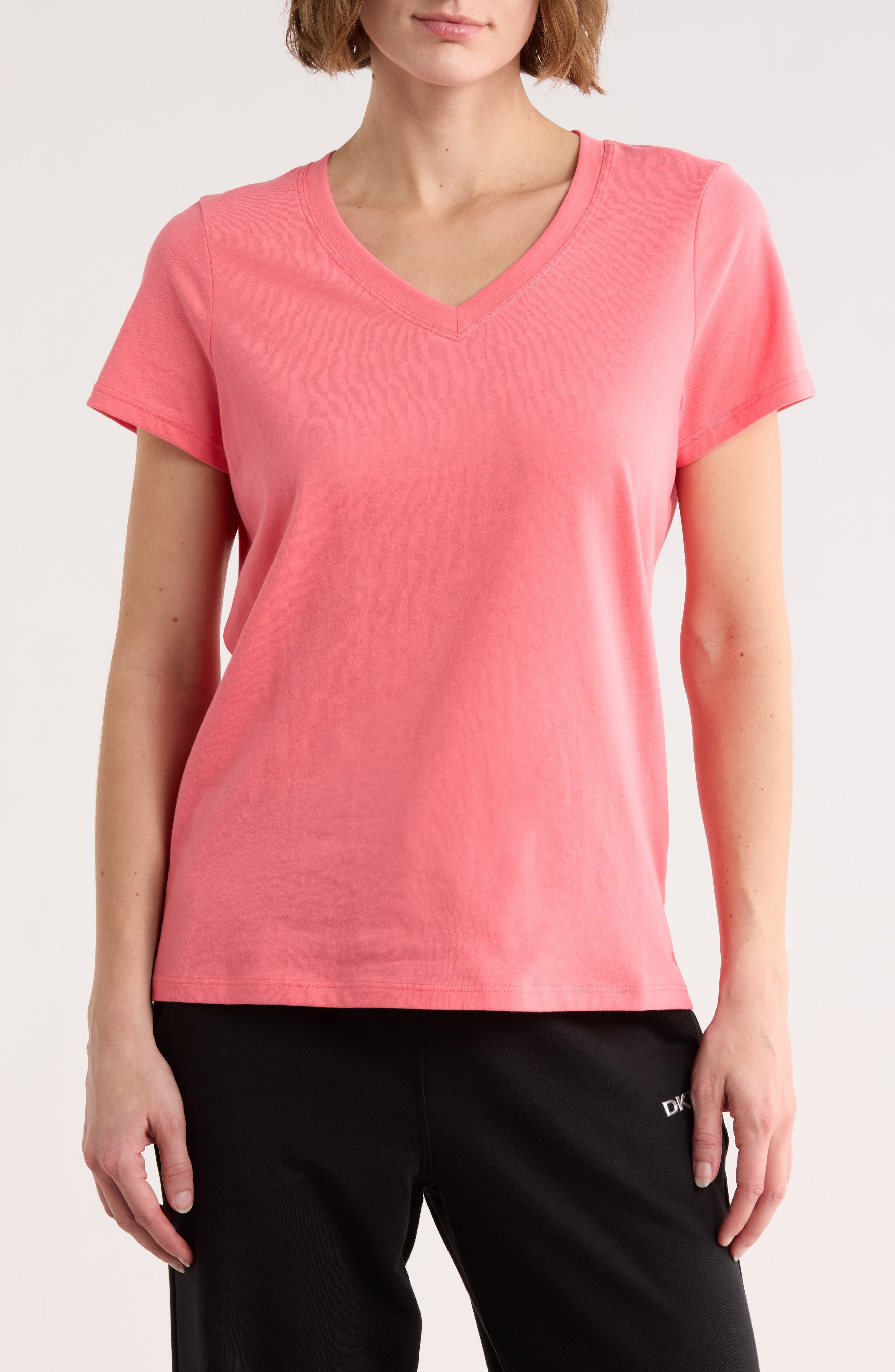 DKNY Solid V-Neck T-Shirt